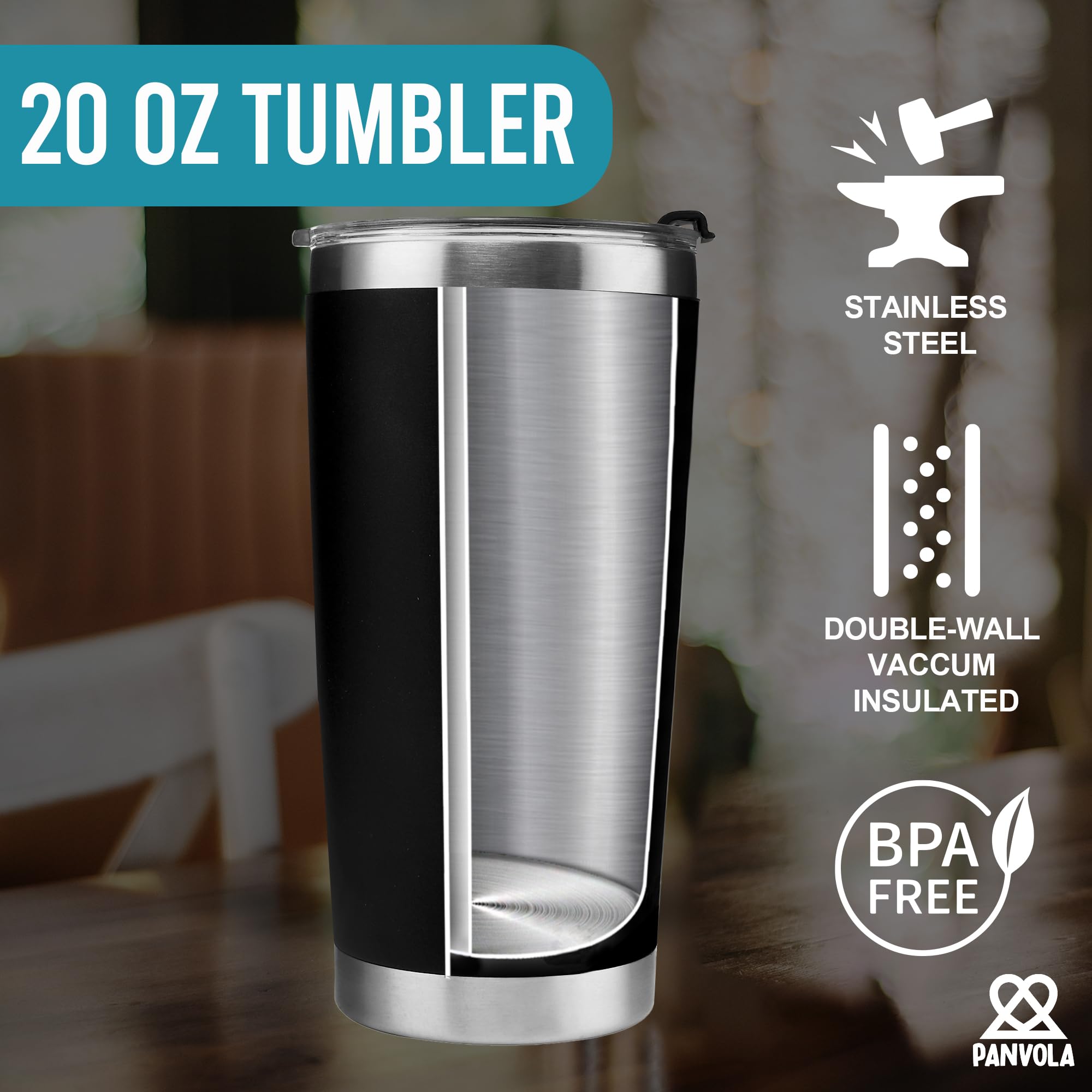 Panvola BPA-free 304 stainless steel ensures safe hydration and long-lasting performance.