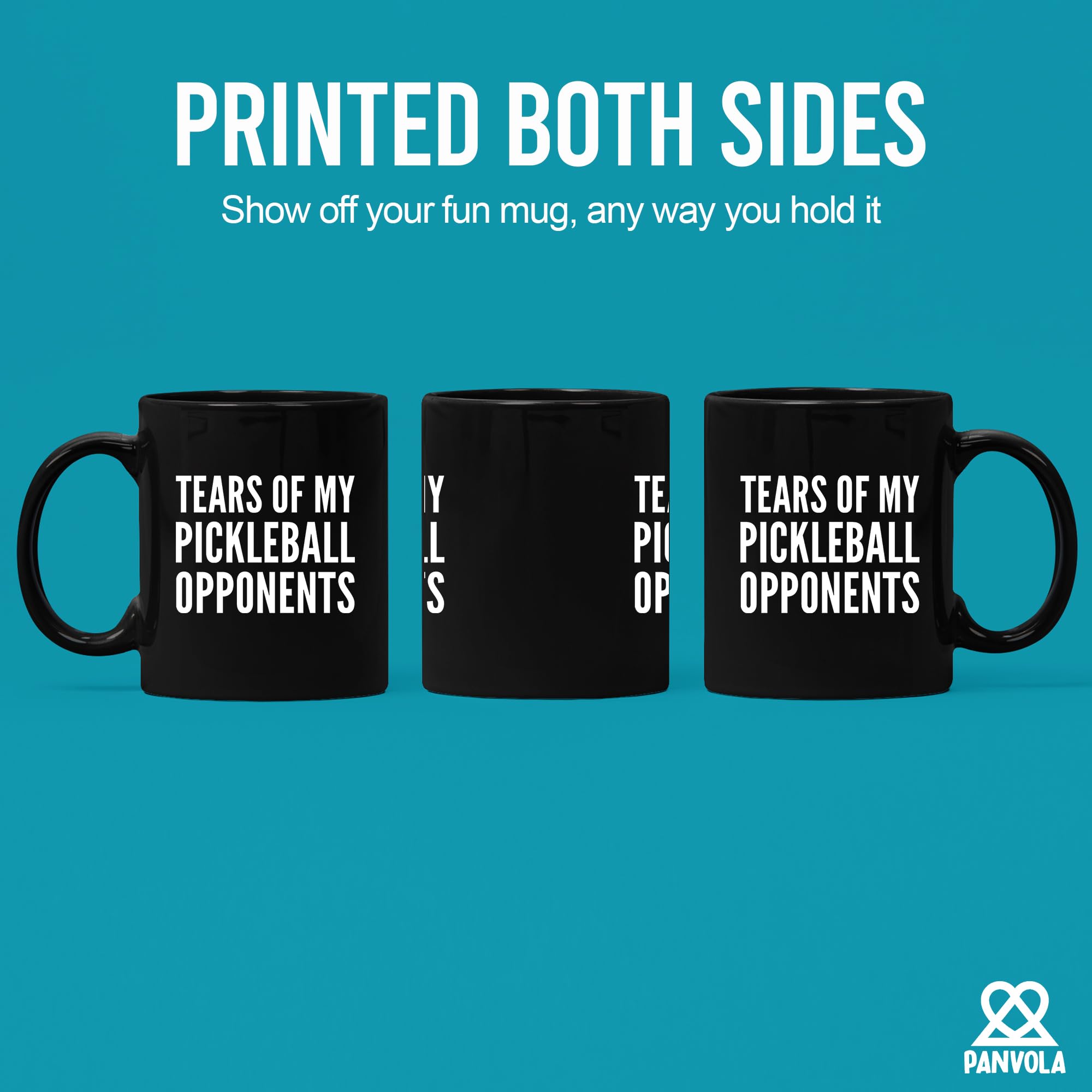 Panvola ceramic coffee mug in black gloss for daily rituals