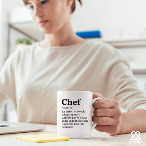 Panvola Chef Definition Mug glossy finish preserves color and appeal.