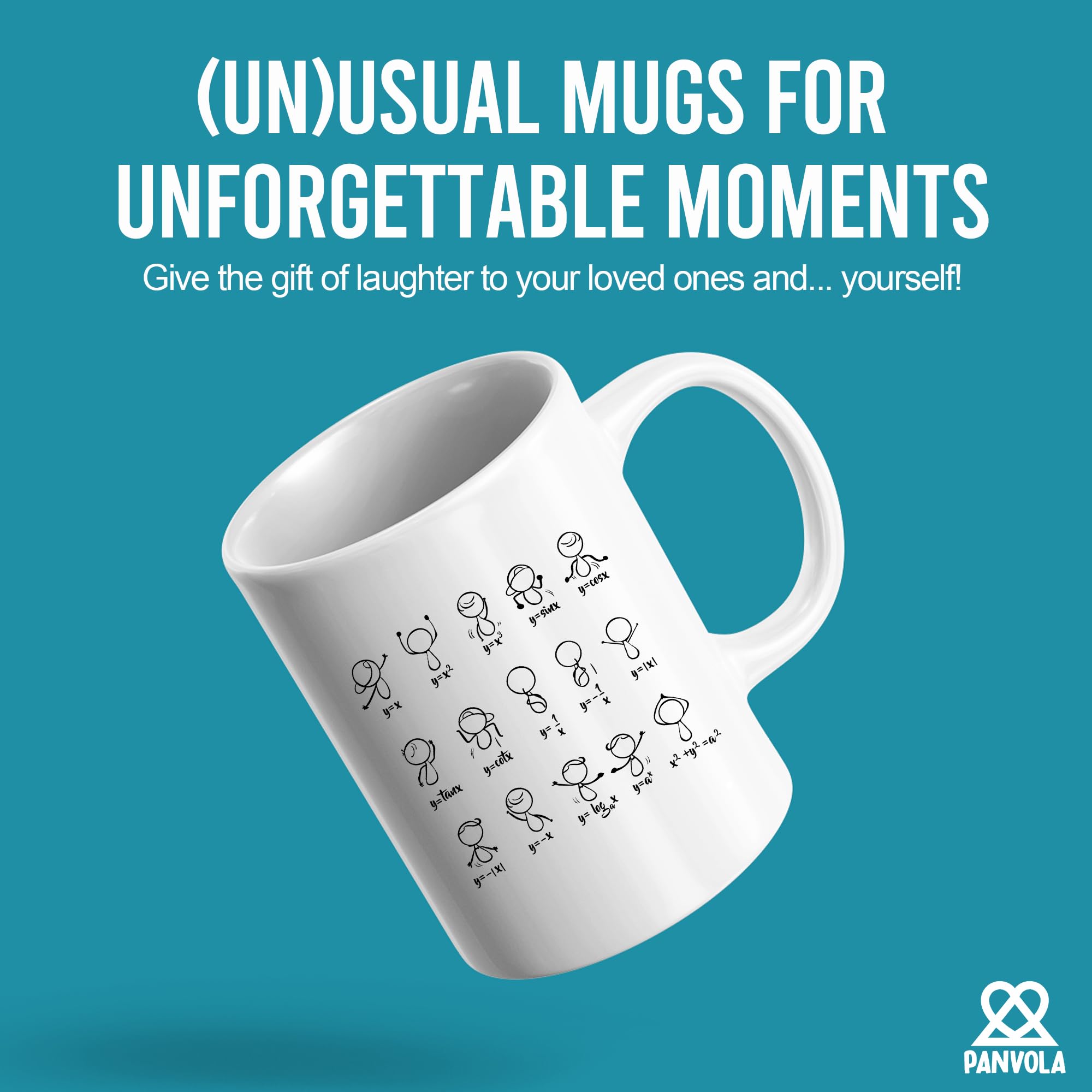 Panvola Funny Math Mug features equation-art design on premium ceramic.