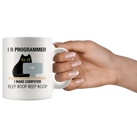Panvola I R Programmer mug beside microwave safe for quick reheats