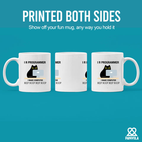 Panvola I R Programmer mug quote visible boosts desk personality