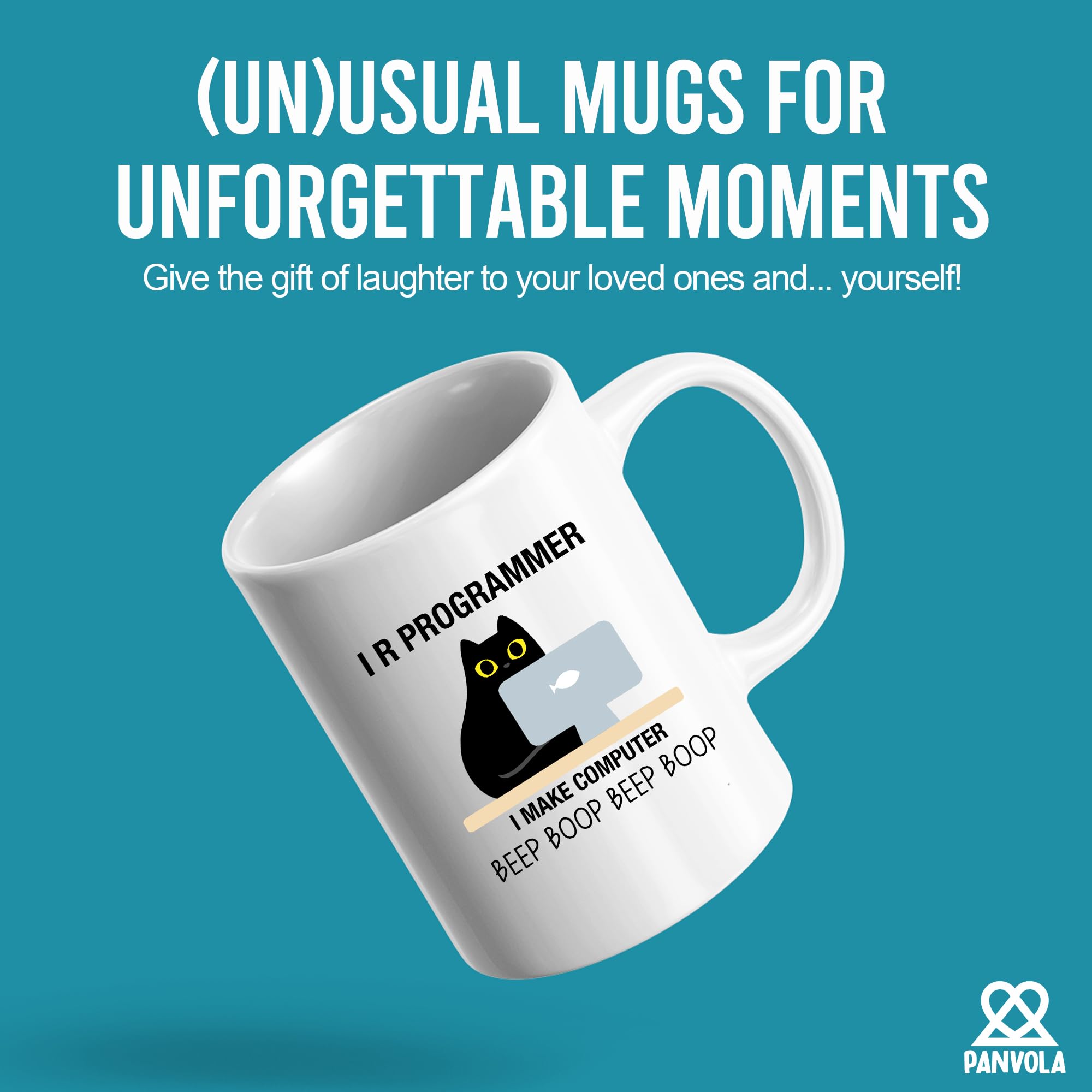 Panvola I R Programmer mug side view with comfortable grip