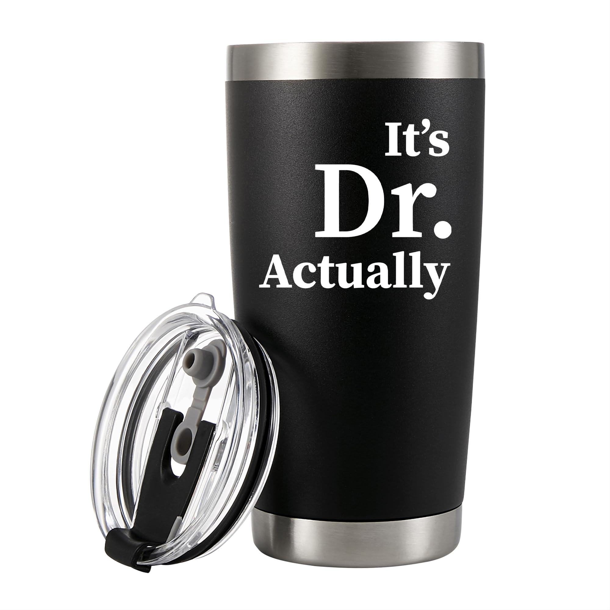 Panvola It's Dr Actually doctor graduation tumbler, 20 oz, durable stainless steel.