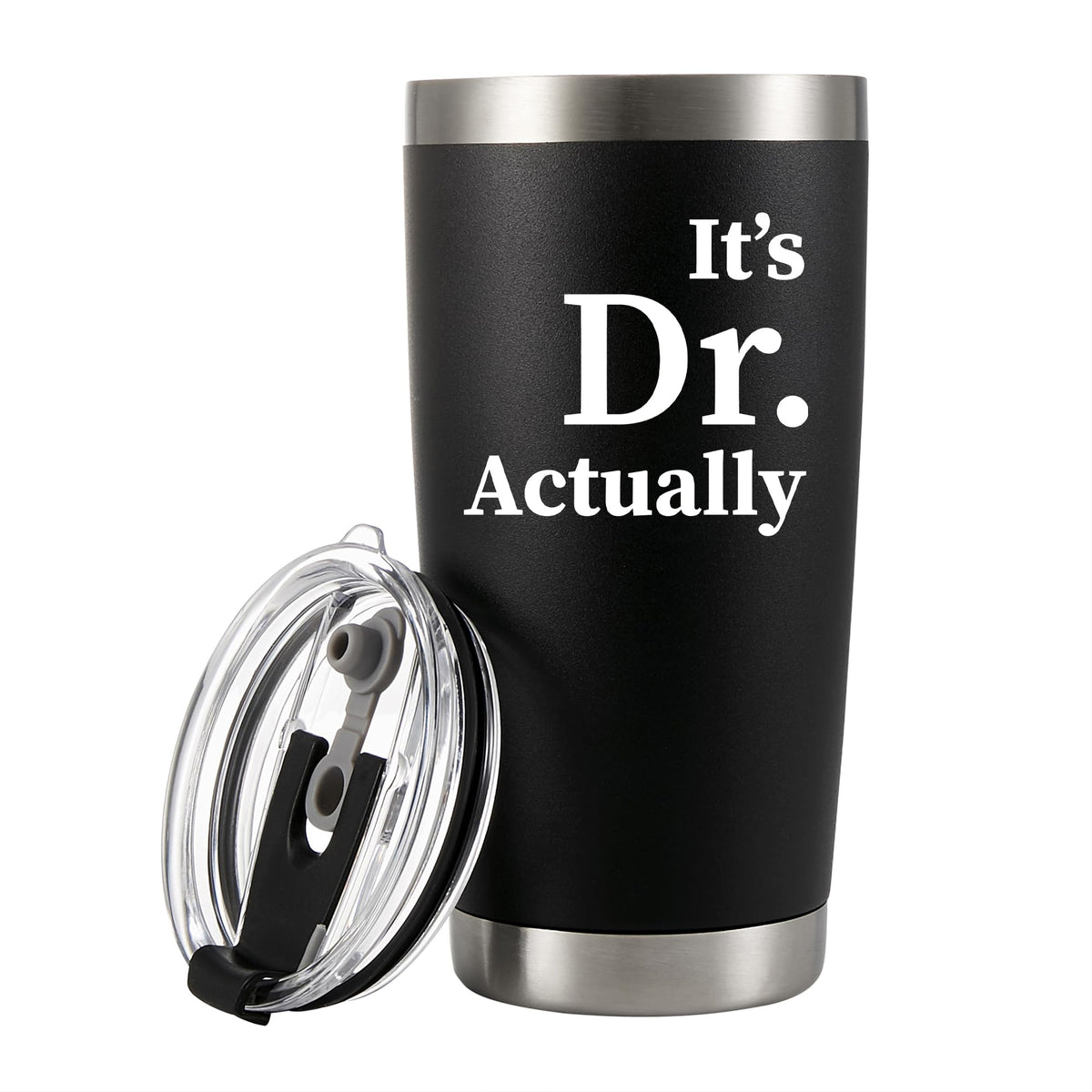 Panvola It's Dr Actually doctor graduation tumbler, 20 oz, durable stainless steel.