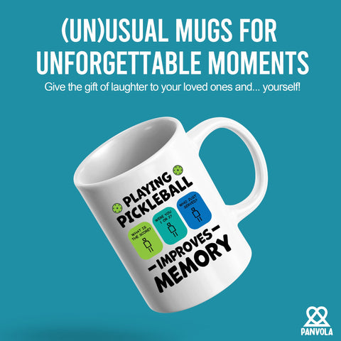 Panvola pickleball memory mug back design, great for gifting on occasions.