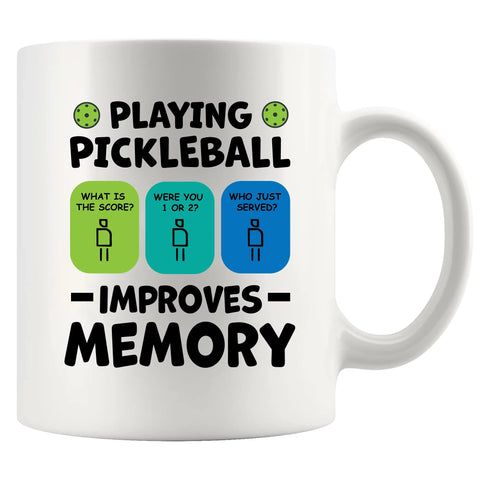 Panvola pickleball memory mug front design, ideal for daily coffee.