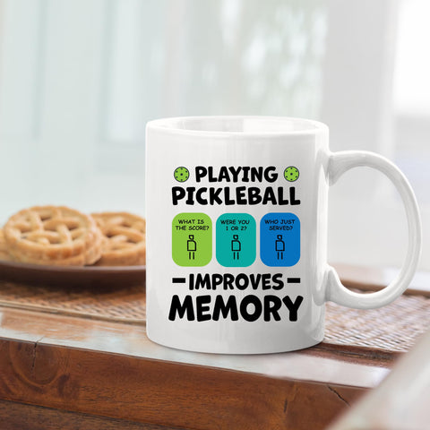 Panvola pickleball memory mug humorous quote, a fun conversation starter.