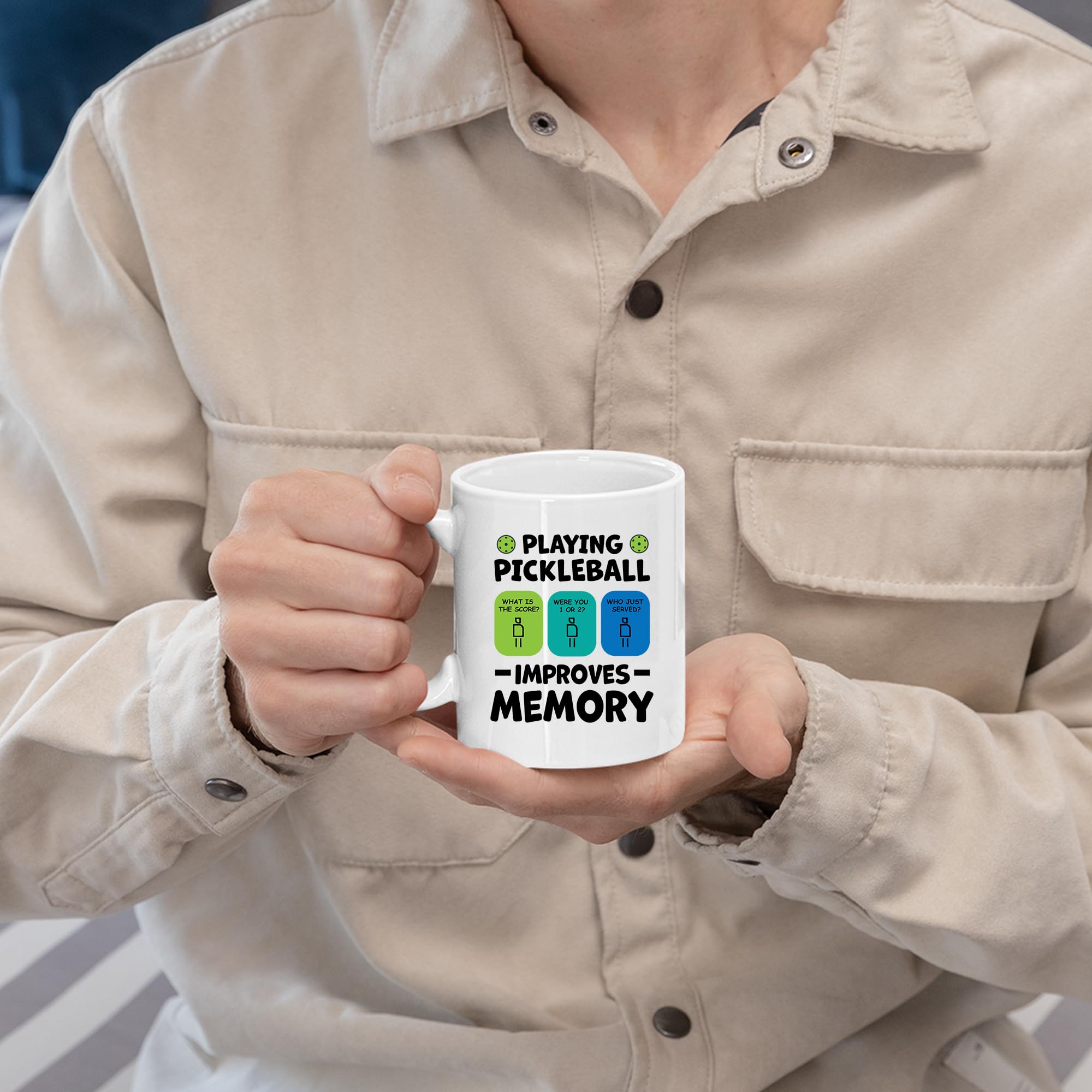 Panvola pickleball memory mug microwave-safe, quick reheats between matches.