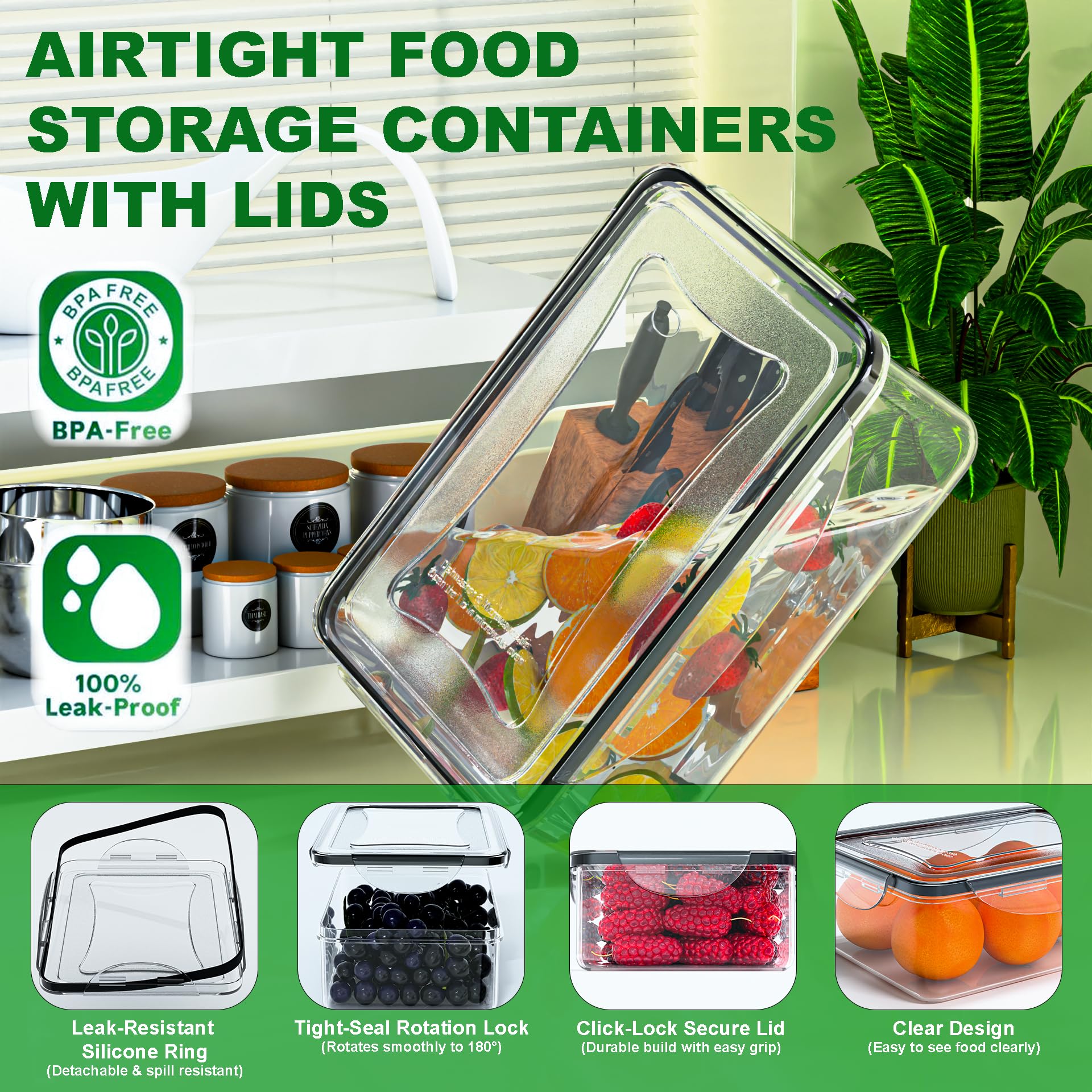 Panxenaulos round containers with lids for versatile storage