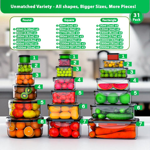 Panxenaulos stackable containers maximize cabinet space and keep meals organized.