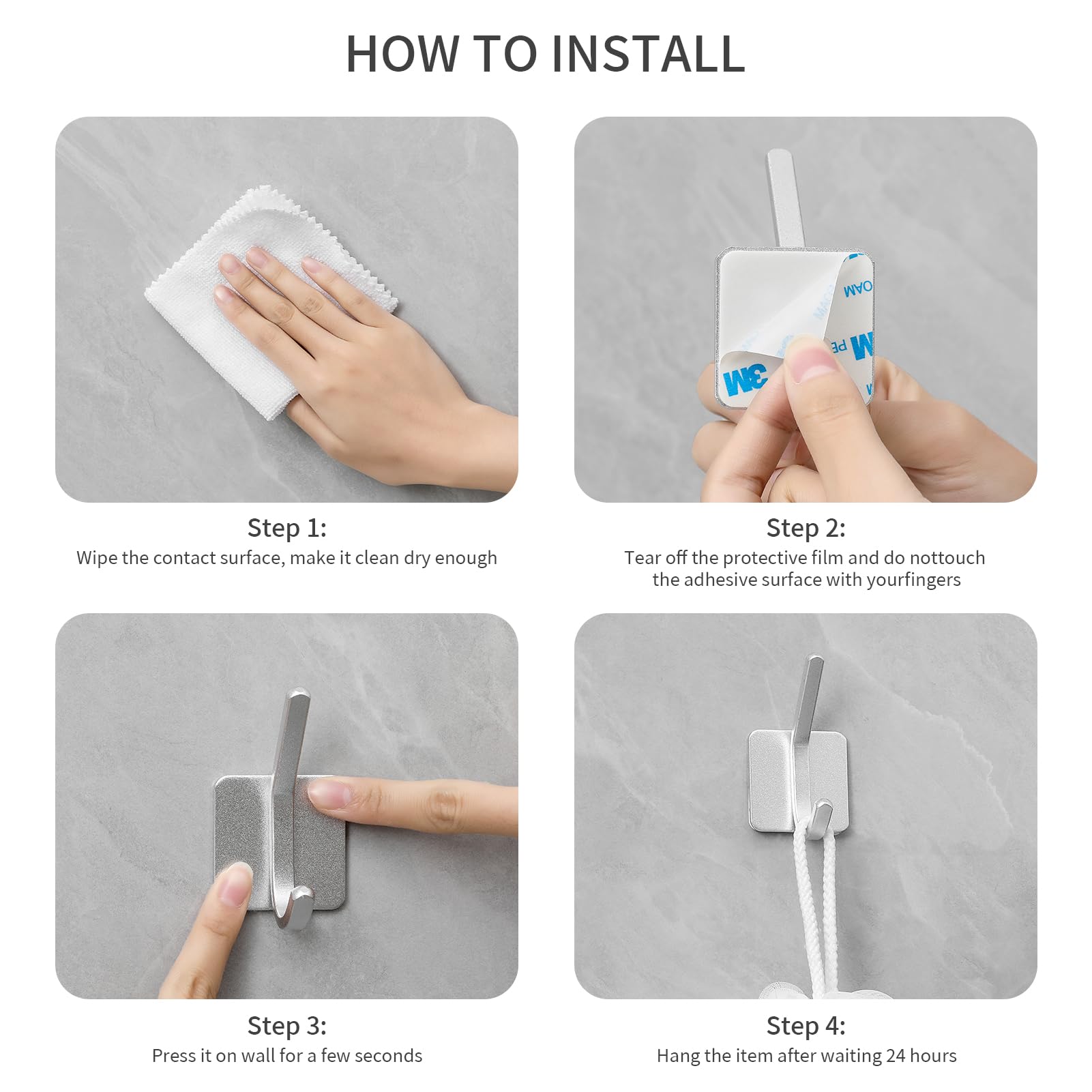 Paoli heavy-duty adhesive wall hook red hold test indicating reliable support for bags and robes.