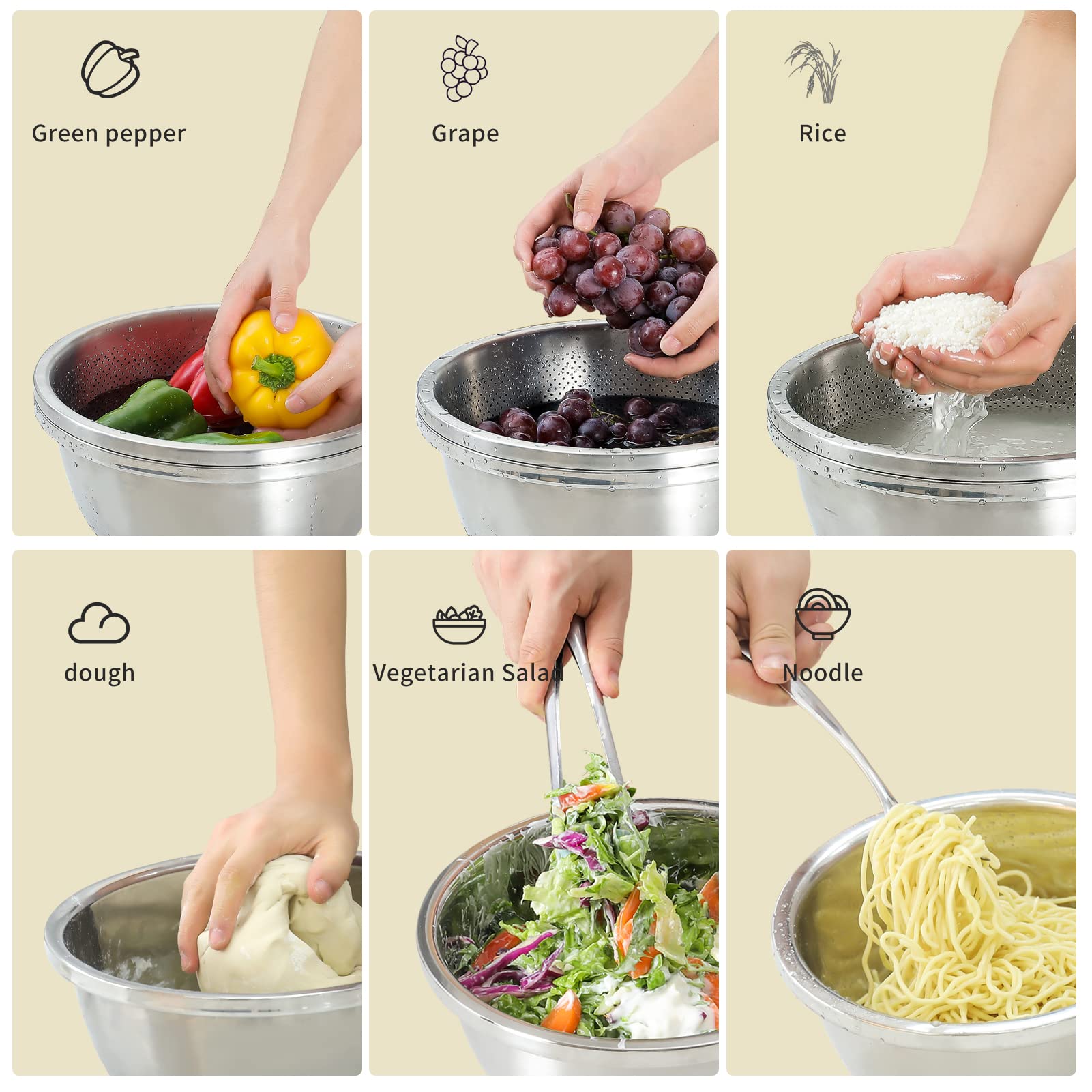 Paoli mixing bowl interior reflects light for easy cleaning