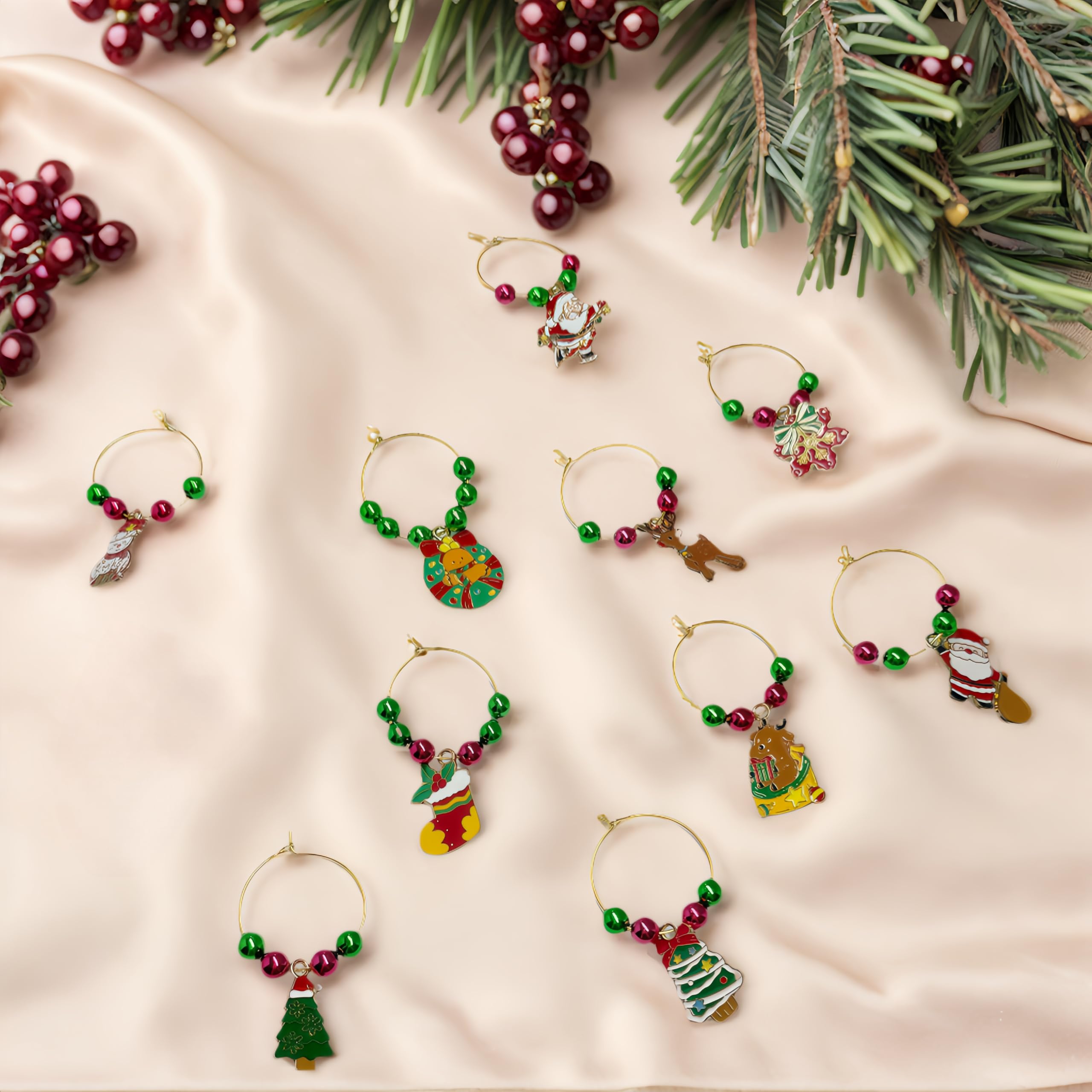 PaoShuTai Christmas tree charm with beads for party decor