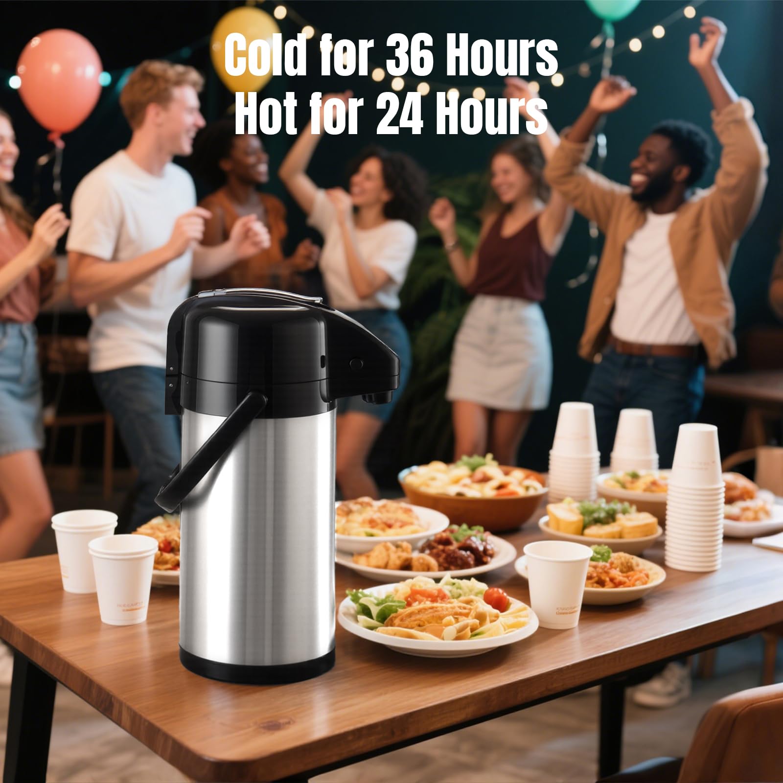 PARACITY 2.5L capacity keeps hot drinks hot and cold drinks cold.
