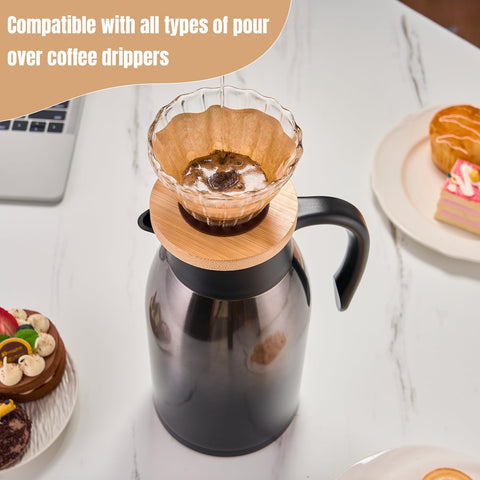 PARACITY 68oz thermal carafe one-handed pour enables convenient serving