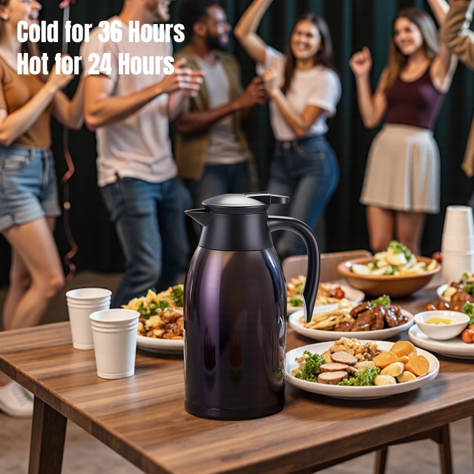 PARACITY 68oz thermal carafe spill-free spout ideal for guests or busy mornings