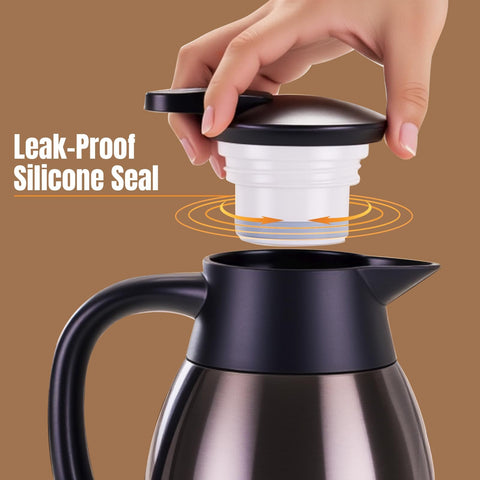 PARACITY 68oz thermal carafe wide mouth for easy refilling and thorough cleaning