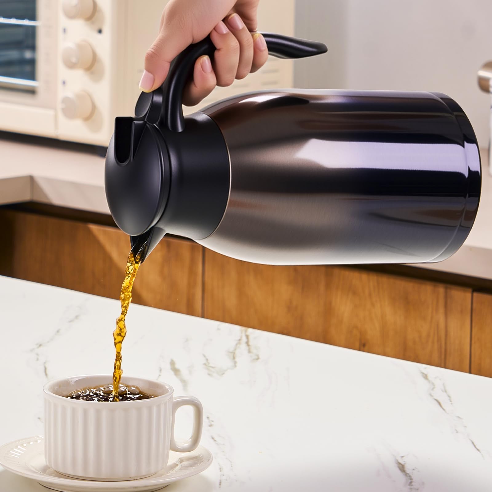 PARACITY 68oz thermal coffee carafe interior stainless steel for easy cleaning and insulation