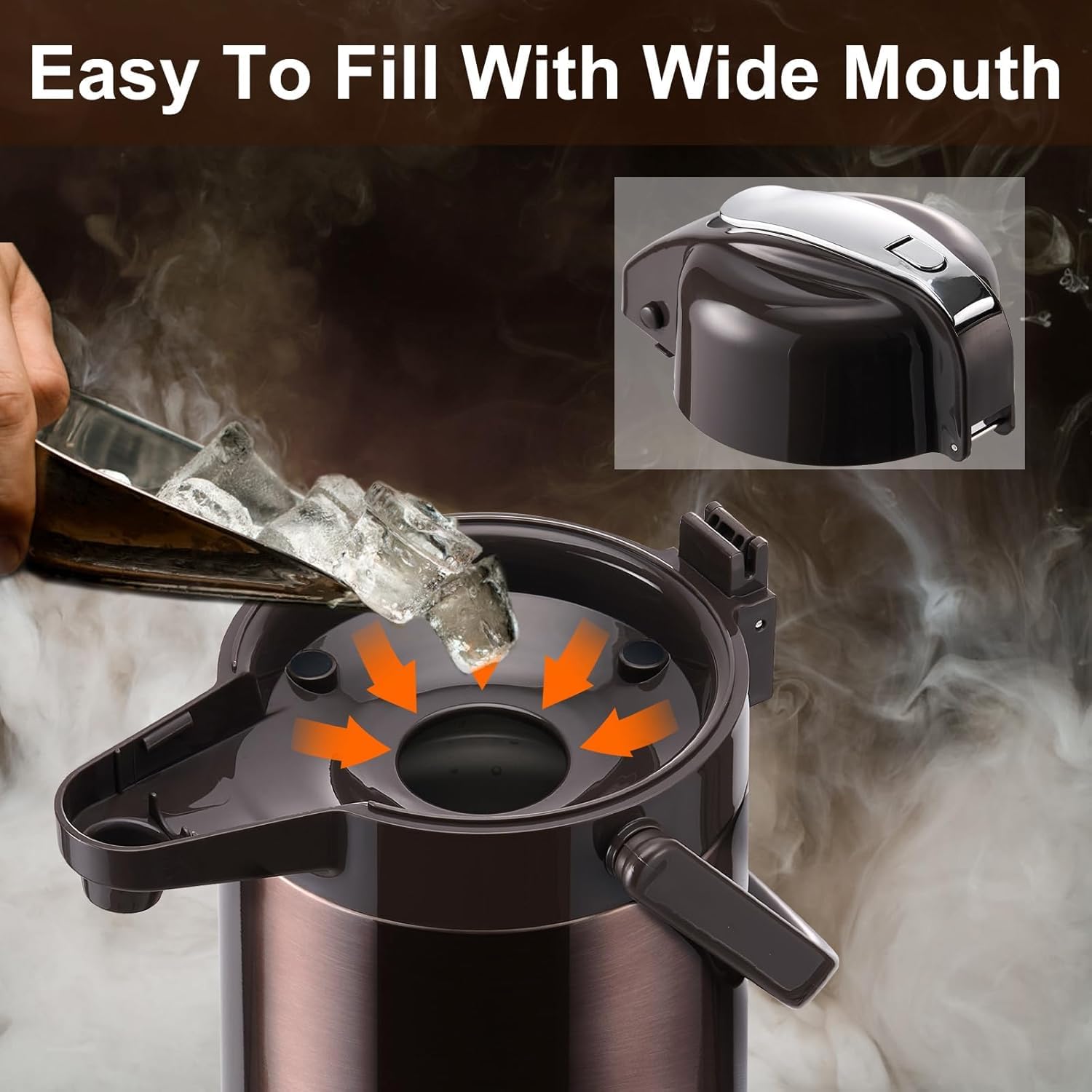 PARACITY wide opening and removable lid simplify filling and cleaning.