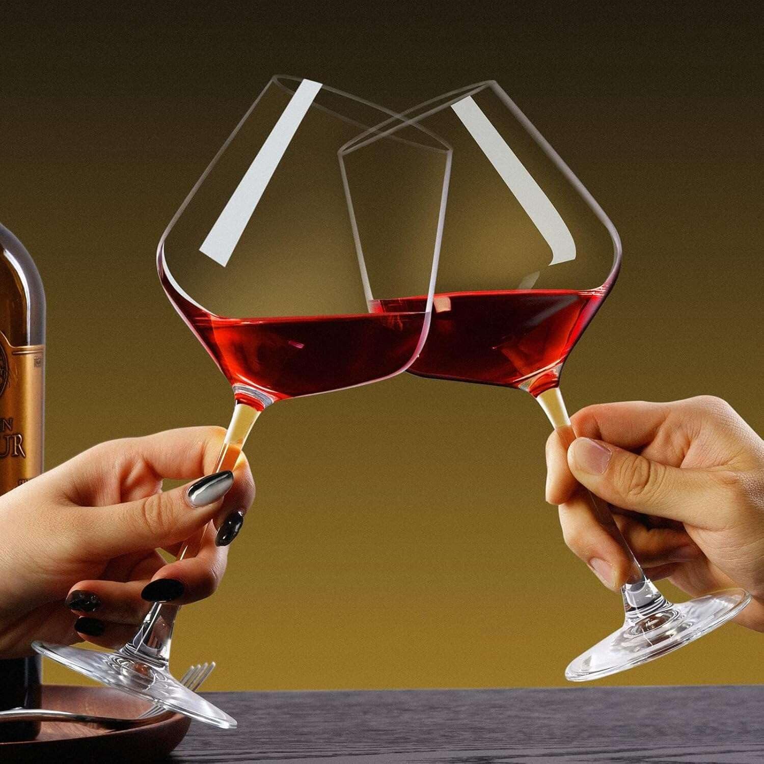PARACITY burgundy wine glass 16oz showcases color and texture for tasting.