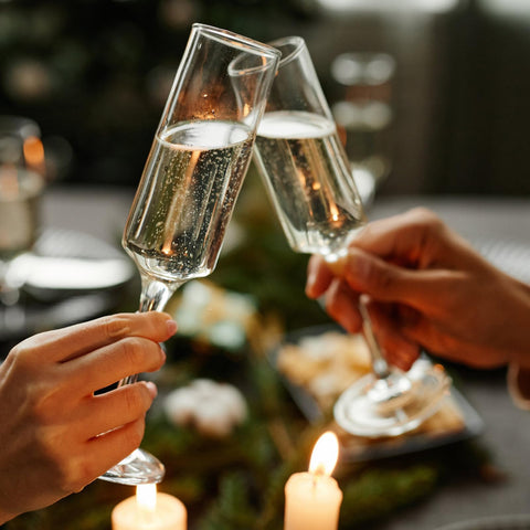 PARACITY champagne glasses gift-boxed for premium wedding or housewarming gifts.