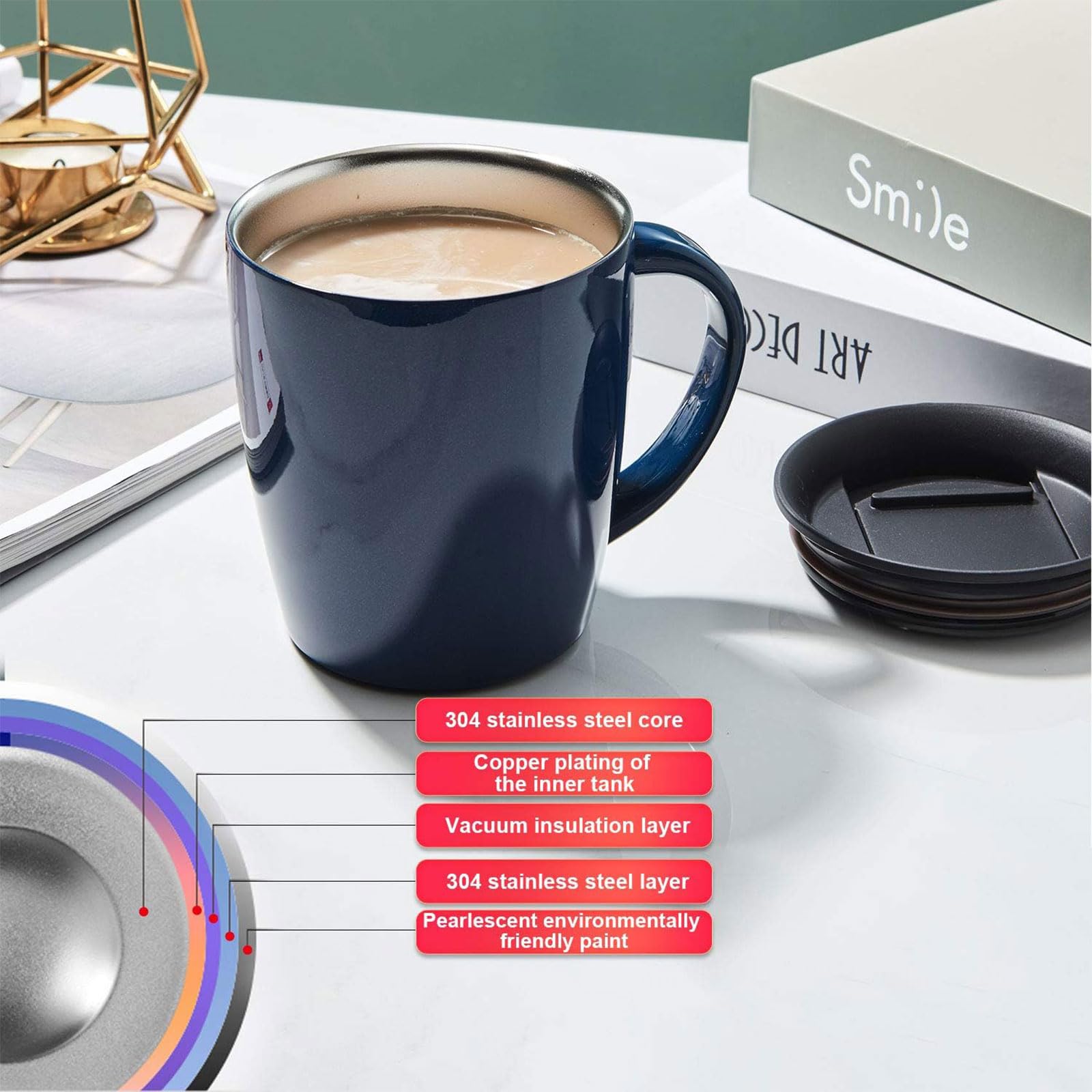 PARACITY blue pearlescent finish adds elegance and easy cleaning.