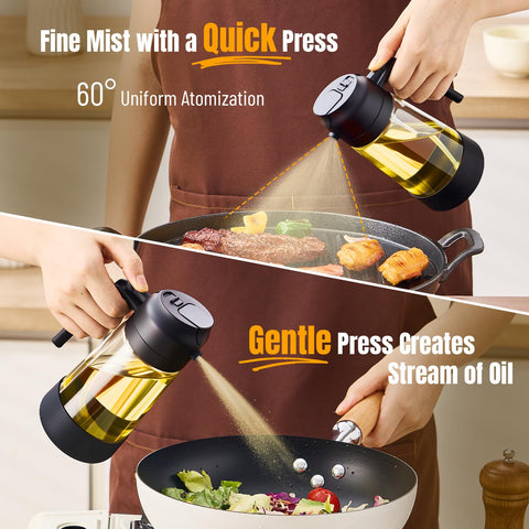 PARACITY food-grade glass oil dispenser shows level clearly