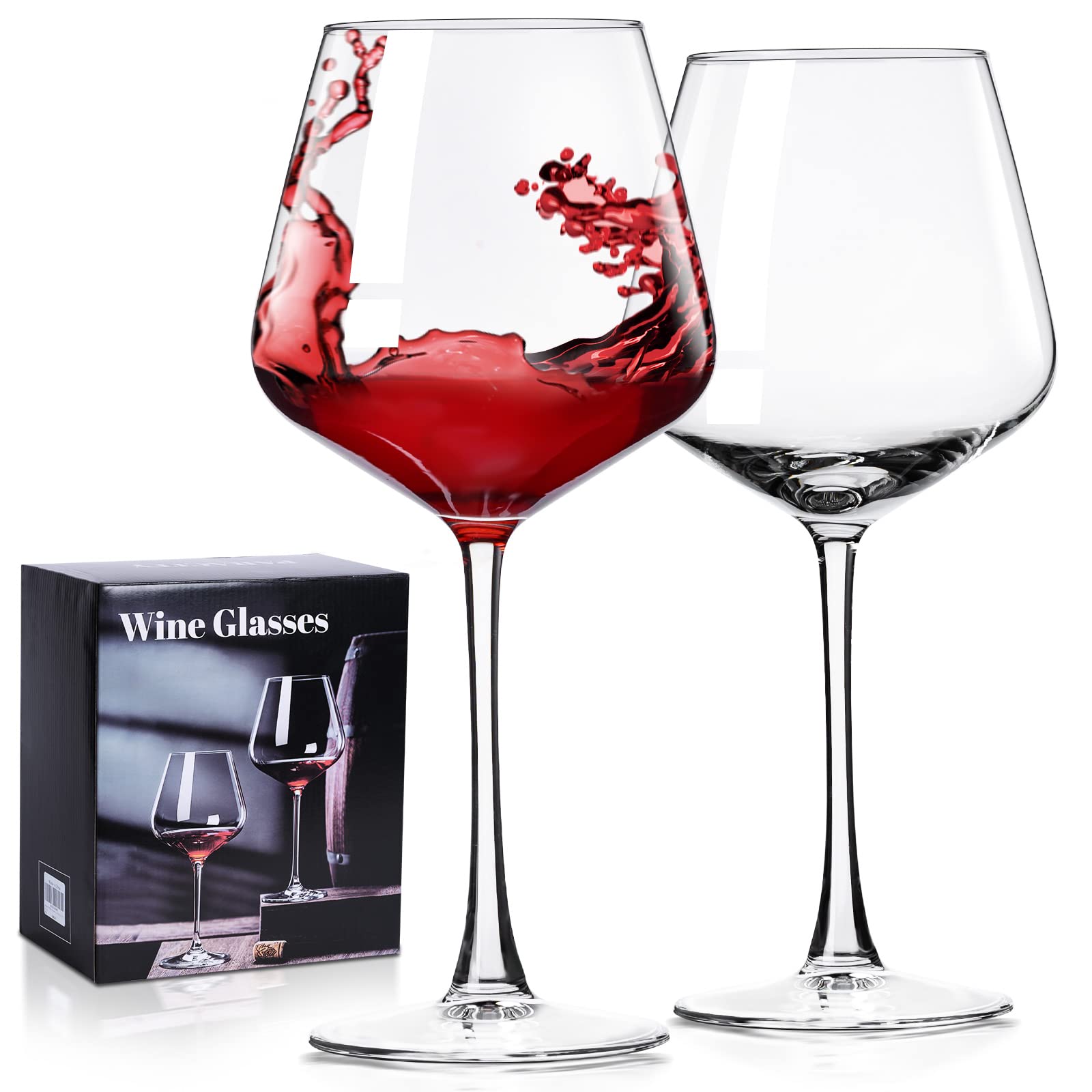 PARACITY hand-blown Burgundy wine glass 16oz for vibrant red wine color observation