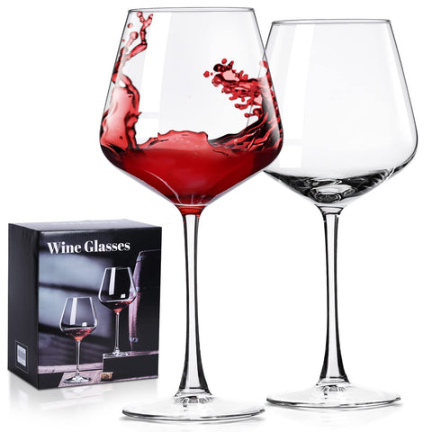PARACITY hand-blown Burgundy wine glass 16oz for vibrant red wine color observation
