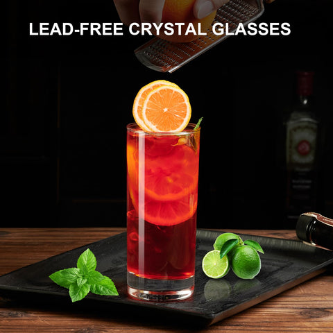 Paracity Highball Glasses with ergonomic handle offer comfortable grip.