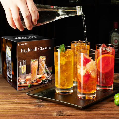 Paracity Highball Glasses arrive gift-ready in sturdy packaging.