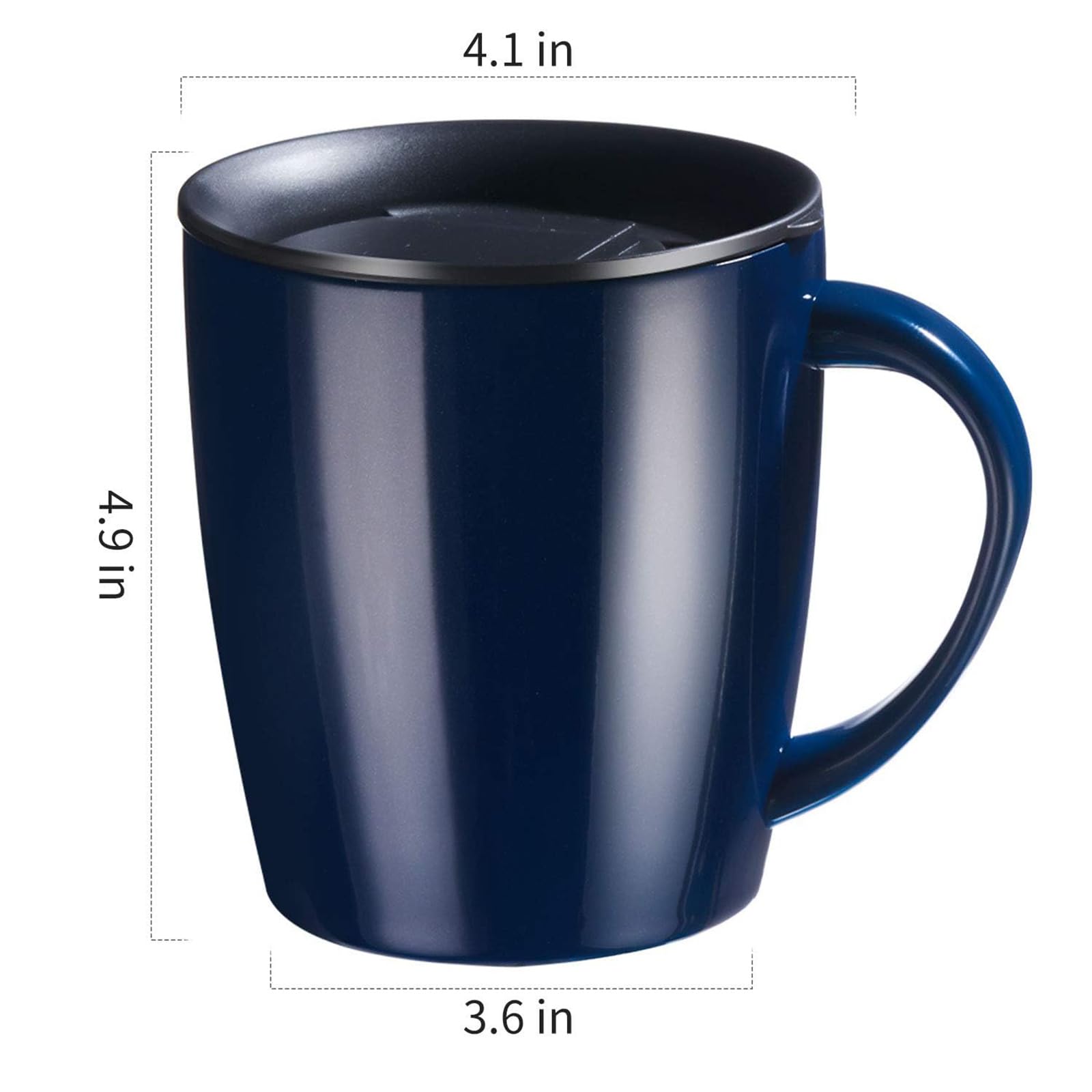 PARACITY blue mug lid enables easy one-handed sipping and leak prevention.