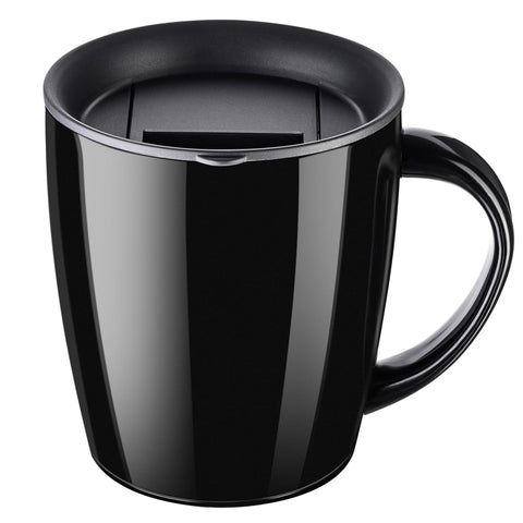 PARACITY insulated coffee mug with lid, 12 oz, keeps drinks hot or cold longer.