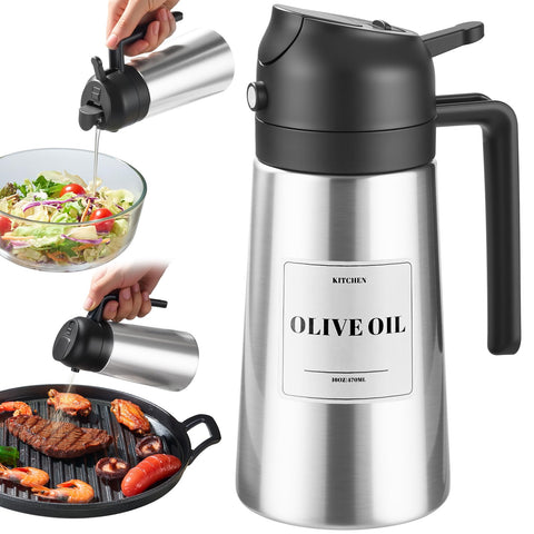 Paracity oil dispenser with stainless steel shell for a refined kitchen look