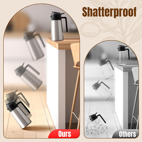 Paracity opaque stainless body blocks light to help preserve oils