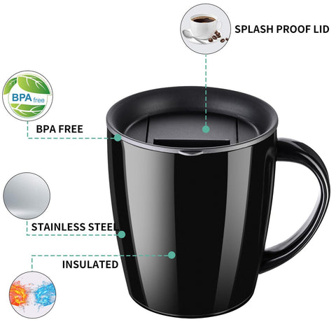 PARACITY push-pull lid enables one-handed sipping and reduced heat loss.
