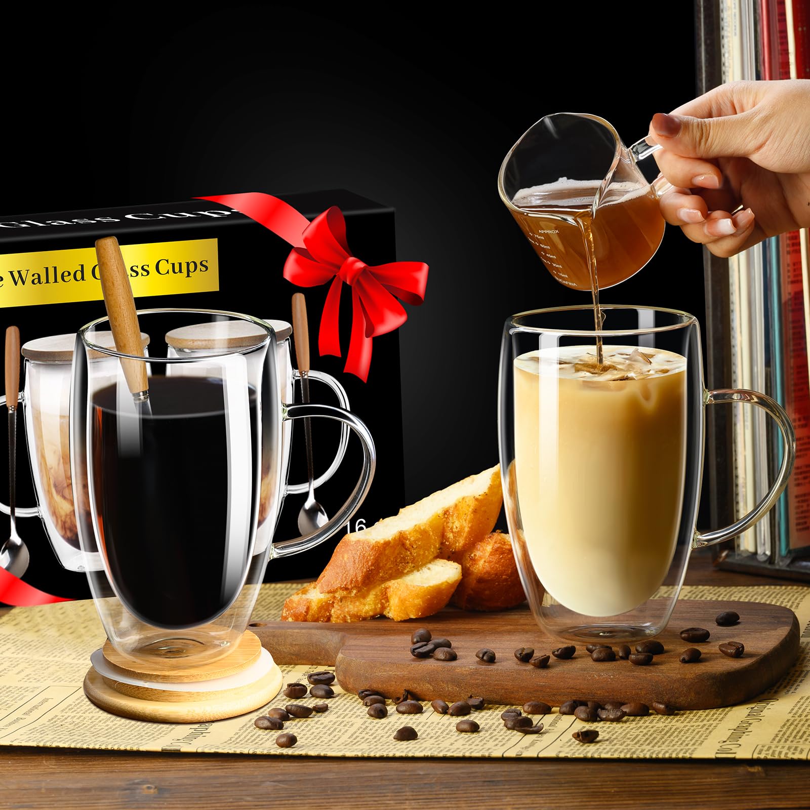 PARACITY two-pack clear mugs with lids suit everyday coffee rituals.