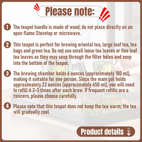 PARACITY tea infuser removable for easy cleaning and adjustable strength.