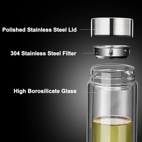 PARACITY travel-friendly bottle fits bags for convenient on-the-go tea