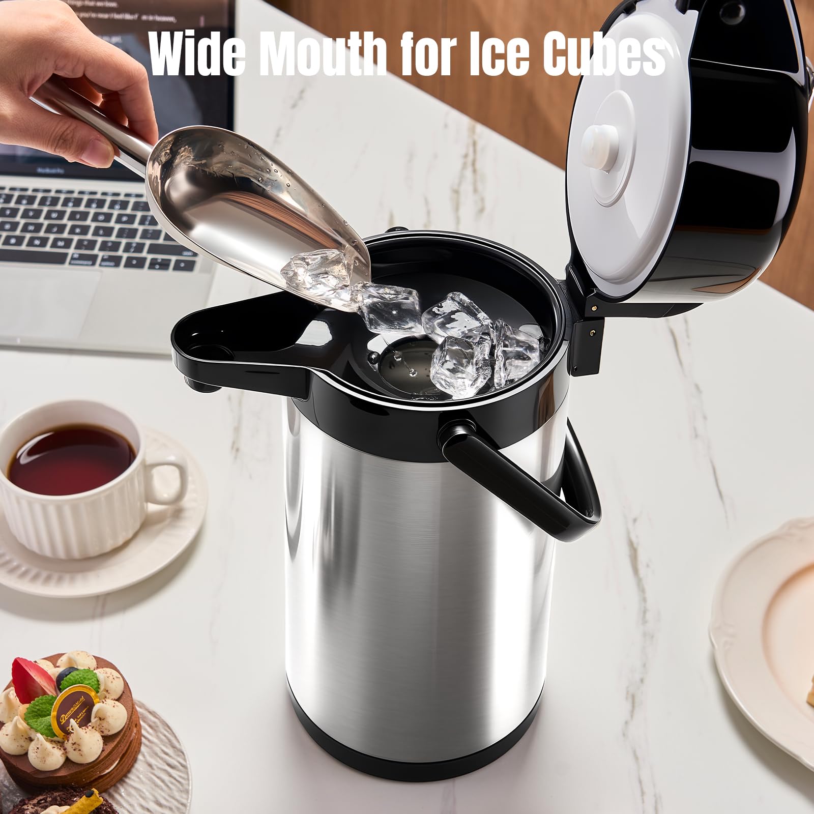 PARACITY wide opening makes filling and adding ice easy.