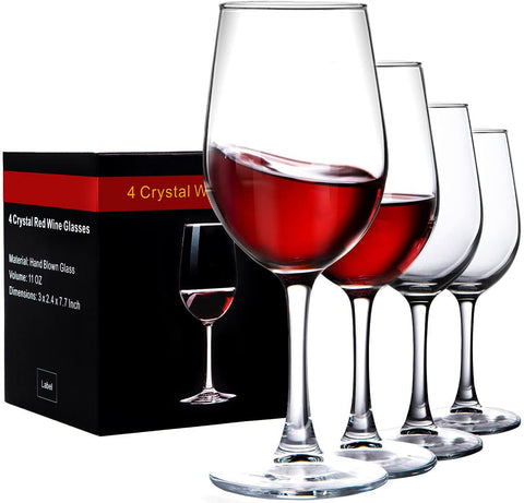 PARACITY clear crystal wine glasses showing vibrant wine color and aroma