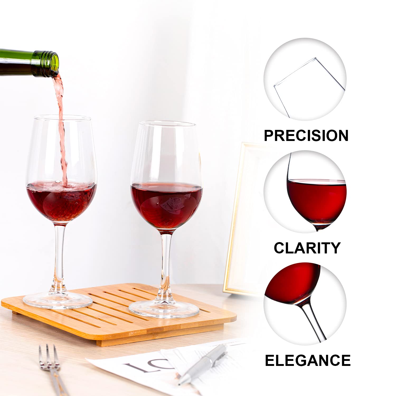 PARACITY stemmed wine glasses with precise cuts for elegance