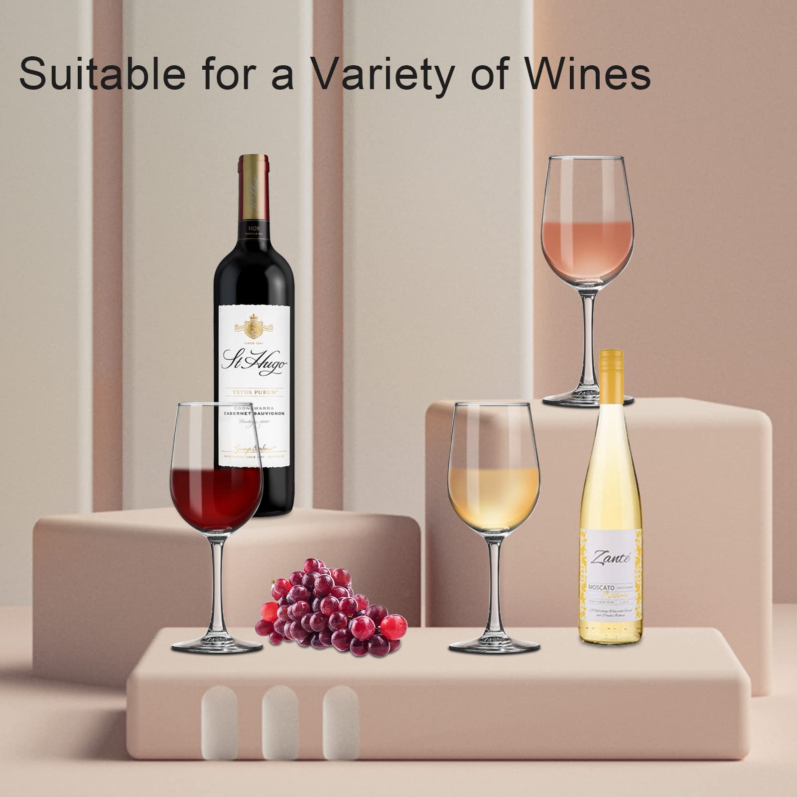 Paracity clear stem glass, tall and balanced, improves pouring and grip.