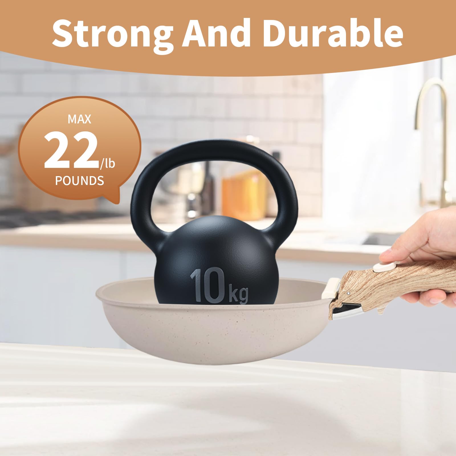 Parakatoikos handle enables easy transfer from stove to table or fridge.