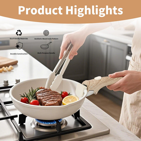 Parakatoikos safety grip handle features serrated rubber for secure cooking.