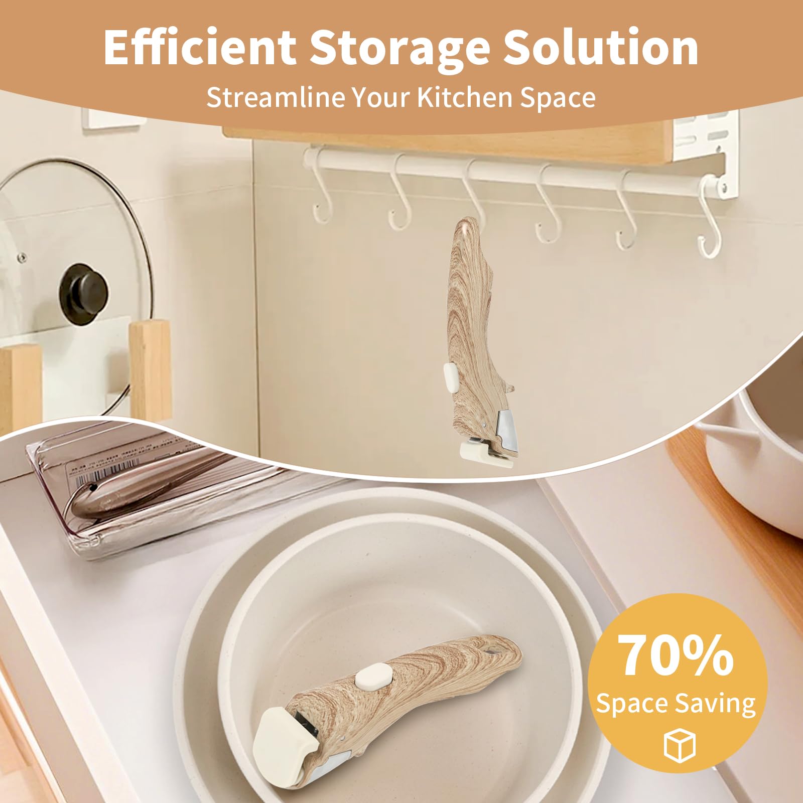 Parakatoikos 2-pack keeps cabinets organized while expanding cookware compatibility.