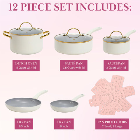 Paris Hilton Epic 3.5-quart sauté pan with lid for searing veggies