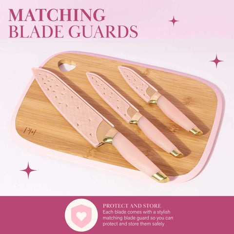 Paris Hilton blade guards protect knife blades during storage.