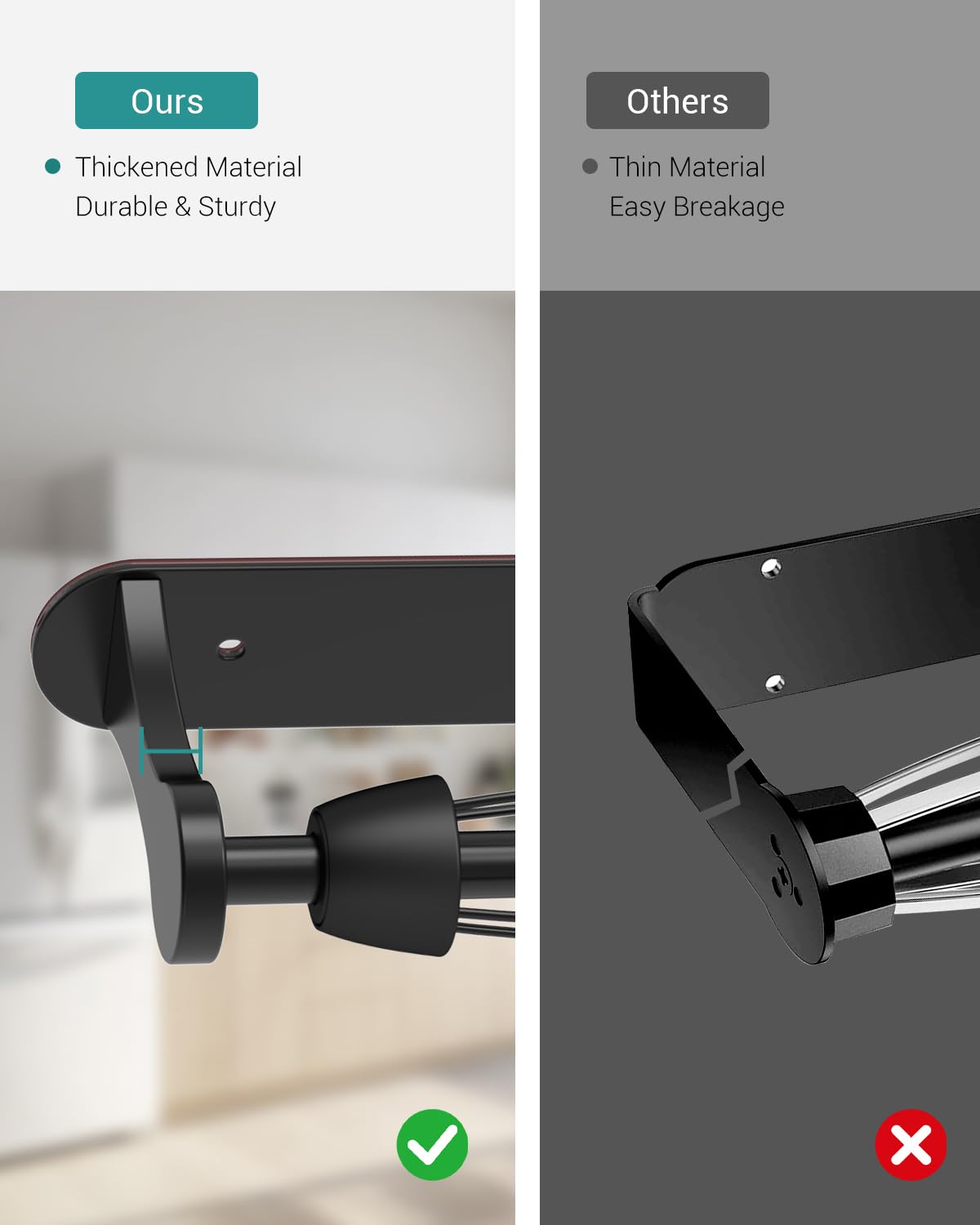 PAROTO durable matte black finish adds a stylish, rustproof kitchen accessory.
